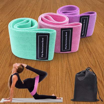 3-Piece Fabric Hip Resistance Bands