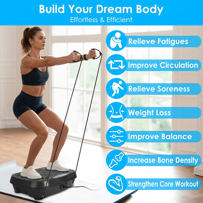 Vibration Plate Exercise Machine with Resistance Bands